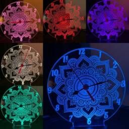 Mandala Real Clock 3D Illusion Smart App Control Night Light Bluetooth, Music, 7&16M Color Mobile App, Made in UK - thumbnail 2