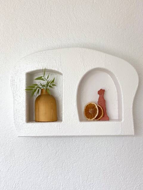 Hand-Shaped Wall Shelf - Mediterranean Stone Texture - image 1