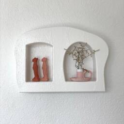 Hand-Shaped Wall Shelf - Mediterranean Stone Texture - thumbnail 3