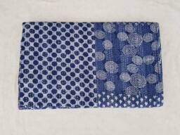 Patchwirk Print Indian Kantha Throw, Cotton Quilts, Kantha Bedspread , 100% Cotton, Handblock Quilt, Gudari - thumbnail 1
