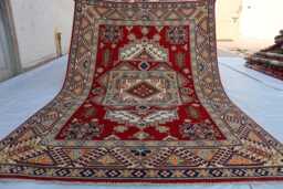 4'11x6'11 Ft Hand Knotted Afghan Kazak Area Rug - New Luxury Rug, Medallion Turkish Geometric Rug, For Livingroom