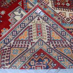 4'11x6'11 Ft Hand Knotted Afghan Kazak Area Rug - New Luxury Rug, Medallion Turkish Geometric Rug, For Livingroom - thumbnail 4
