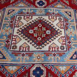4'11x6'11 Ft Hand Knotted Afghan Kazak Area Rug - New Luxury Rug, Medallion Turkish Geometric Rug, For Livingroom - thumbnail 3