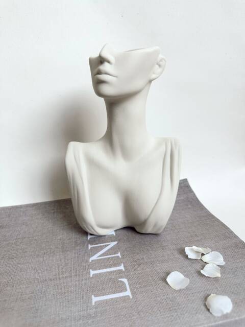 Unique Woman Vase - Modern Homeware Home Accessories Minimalistic Ornaments White Ceramic Decor - image 1