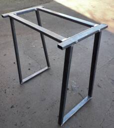 Trapezium Design Metal Table Frame Retro Industrial Steel Desk Bar Breakfast Island With Double Bolted Support