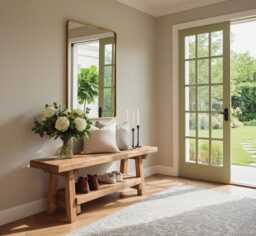 Vora Rustic Bench For Entryway