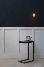 Konk ??? Cantilever Side Table - Small [Walnut] Bespoke Sizes Available Steel Industrial Corner Stand, Modern Bedside Table, Plant Stand - thumbnail 1
