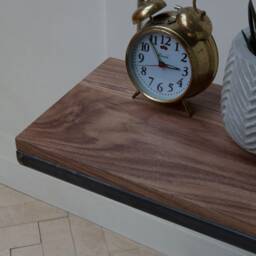 Konk ??? Cantilever Side Table - Small [Walnut] Bespoke Sizes Available Steel Industrial Corner Stand, Modern Bedside Table, Plant Stand - thumbnail 3