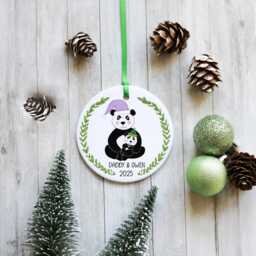 Personalised Panda Dad & Son Or Daughter Ornament - Cute Father & Child Christmas Tree Decoration, Family Keepsake - thumbnail 4