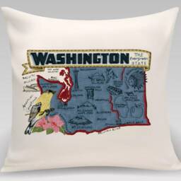 Washington State Pillow With Feather Insert - thumbnail 2