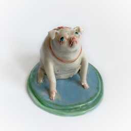 Ceramic Dog Sculpture, White Figurine, Dog Lover Gift, Decoration, Home Decor, Office Decor