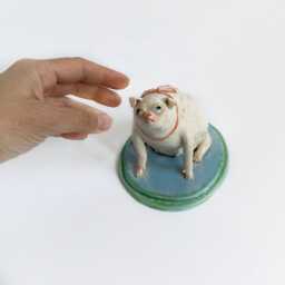 Ceramic Dog Sculpture, White Figurine, Dog Lover Gift, Decoration, Home Decor, Office Decor - thumbnail 3