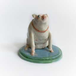 Ceramic Dog Sculpture, White Figurine, Dog Lover Gift, Decoration, Home Decor, Office Decor - thumbnail 4