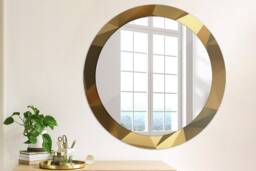 Gold Abstract, Gold, Round Mirror Frame, Decorative Mirror, Frame Print, Unique Wall