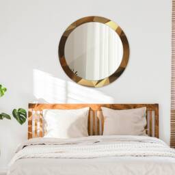 Gold Abstract, Gold, Round Mirror Frame, Decorative Mirror, Frame Print, Unique Wall - thumbnail 3