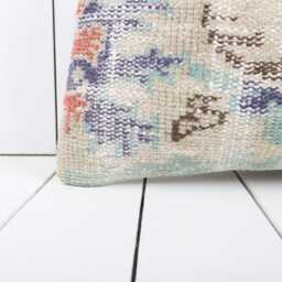 Vintage Turkish Kilim Lumbar Pillow Cover Bohemian Sofa Accent - 12x24 - thumbnail 2