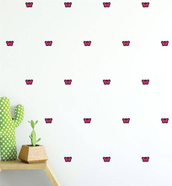 Pink Butterfly Pattern - Collection Of 28 Wall Sticker Decal - Pattern, Girls Room, Boys Nursery Decal, Kids Room Patterns