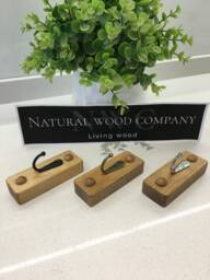 Handmade Oak Waxed Single Key Holder - Dog Leash Hook Slim Vertical Design