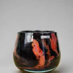 Handmade Mouth Blown Glass Vase Elegant Home Decor - 11cm - thumbnail 2
