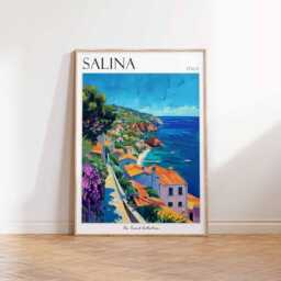 Salina Italy Travel Poster Aeolian Island Wall Art - thumbnail 3