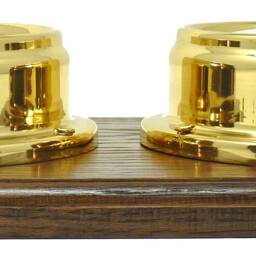 Tabic Brass Tide Clock & Barometer With Built in Hygrometer & Thermometer, Mounted On A Double Solid English Oak Mount - thumbnail 3