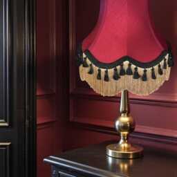 Traditional Burgundy Red Lampshade Handmade For Table & Floor Standard Lamps Shades, Wall Light Fixtures, Ceiling Pendant Fittings - thumbnail 3