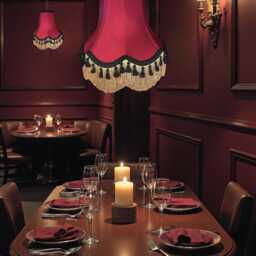Traditional Burgundy Red Lampshade Handmade For Table & Floor Standard Lamps Shades, Wall Light Fixtures, Ceiling Pendant Fittings - thumbnail 2