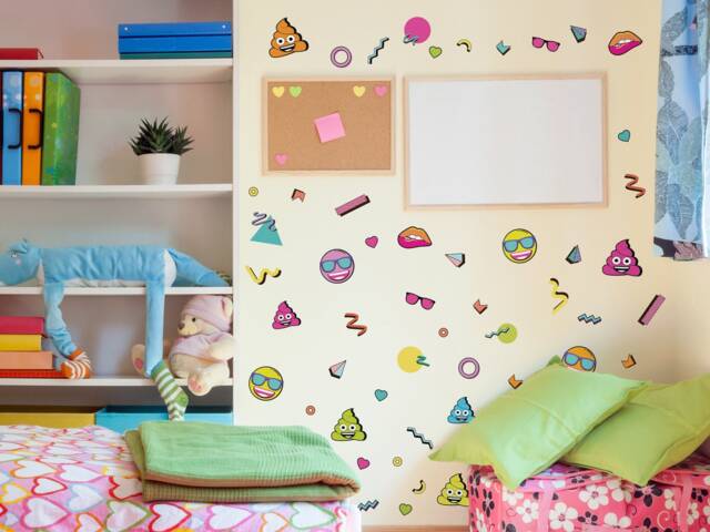 Emoji 90's Wall Sticker Pack, Emoji Decals, Retro Decal - image 1