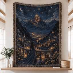 Velaris City Woven Blanket, Sjm, Acotar Merch The Night Court Throw A Of Thorns & Roses Romantic Blanket - thumbnail 1