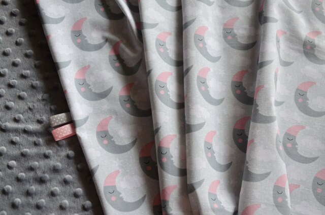Moon Blanket, Gray Minky Baby Blanket, Newborn Shower Gift, Sleeping Blanket - image 1