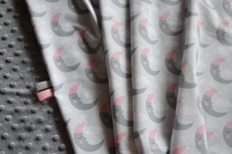 Moon Blanket, Gray Minky Baby Blanket, Newborn Shower Gift, Sleeping Blanket