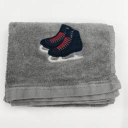 Custom Personalized Embroidered Ice Skate Towel - Black Skates - thumbnail 2