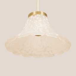 Cveta Vintage Pendant Light Mcm Hanging Handcrafted Glass Lamp Retro Ceiling Fixture Yugoslavia Gold Brass - thumbnail 3
