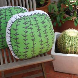 Cactus Pillow Big Ball 2 Sided Cotton Size 45cm In.18 Cushion Stuffed Poliester - thumbnail 2