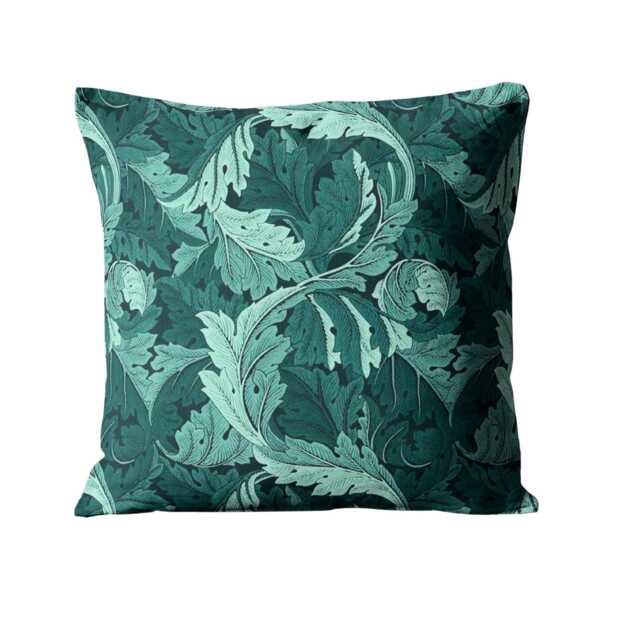 William Morris, Acanthus, Clarke & Clarke, Arts Crafts, Teal, Jacquard Woven Cotton Mix Cushion Cover, Throw Pillow Home Decor - image 1