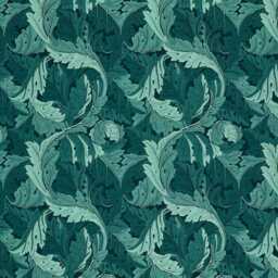 William Morris, Acanthus, Clarke & Clarke, Arts Crafts, Teal, Jacquard Woven Cotton Mix Cushion Cover, Throw Pillow Home Decor - thumbnail 3