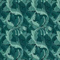 William Morris, Acanthus, Clarke & Clarke, Arts Crafts, Teal, Jacquard Woven Cotton Mix Cushion Cover, Throw Pillow Home Decor - thumbnail 3