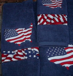 Patriotic Towel Set - Red, White, Or Blue - thumbnail 1