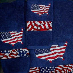 Patriotic Towel Set - Red, White, Or Blue - thumbnail 2