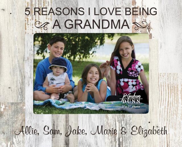 Personalized Grandchildren Photo Frame - Engraved Picture Grandma Pallet Grandparents Gift Mother's Day - image 1