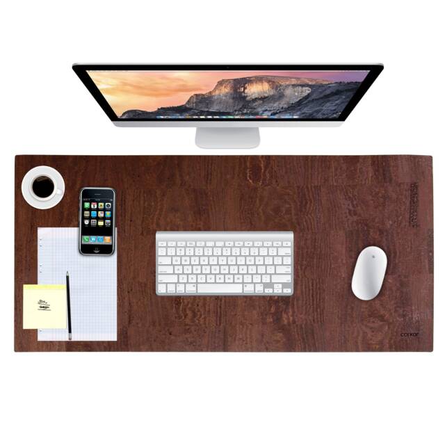 Vegan Cork Desk Mat Personalized Office Protector Pad - 31.5 X 15.7 In - image 1