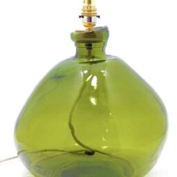 Handmade Recycled Glass Table Lamp With Linen Flex - thumbnail 3