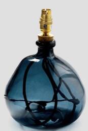 Handmade Recycled Glass Table Lamp With Linen Flex - thumbnail 1
