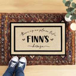 Custom Name Doormat, Personalized Welcome Mat, Lucy's House Decor, All Weather Outdoor Rug, Buffalo Plaid Layering Set, Housewarming Gift - thumbnail 3