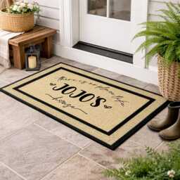 Custom Name Doormat, Personalized Welcome Mat, Lucy's House Decor, All Weather Outdoor Rug, Buffalo Plaid Layering Set, Housewarming Gift - thumbnail 2