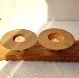 Ceramic Tealight Cup, Tea Light Holder, Shabbat Candle Handmade Table Decor, Dinner Holders, Pottery Lovers Gift - thumbnail 1