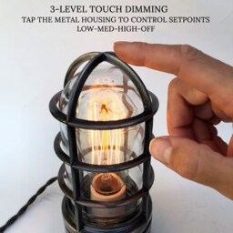 The Cage Lamp - Tap To Dim With Edison Bulb Vintage Industrial Steampunk Style - thumbnail 2