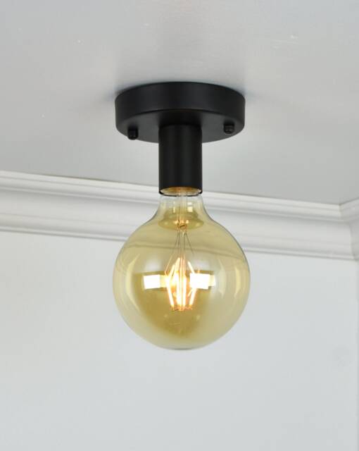 Simple Black Flush Mount Led Lighting - Hallway Ceiling Light Minimalist Lamp Industrial Fixture Low Ceiling - image 1