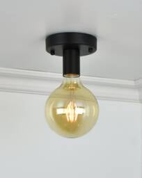 Simple Black Flush Mount Led Lighting - Hallway Ceiling Light Minimalist Lamp Industrial Fixture Low Ceiling - thumbnail 1