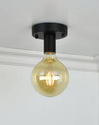 Simple Black Flush Mount Led Lighting - Hallway Ceiling Light Minimalist Lamp Industrial Fixture Low Ceiling